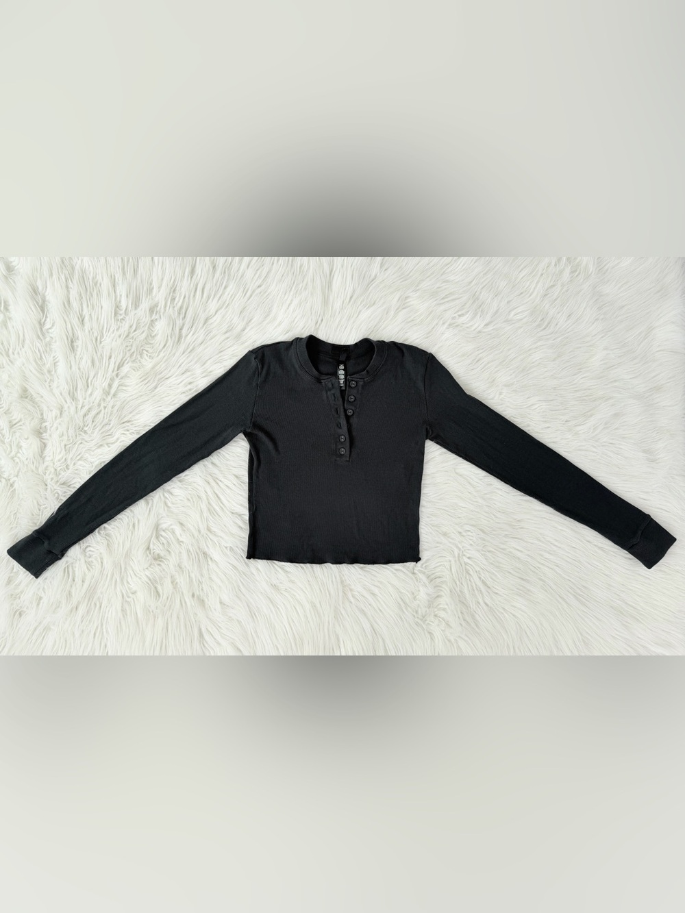 Skins Cropped Ribbed Henley Top - Picture 4 of 8